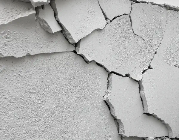 Before stucco repair - Crack Repair and Texture Blend